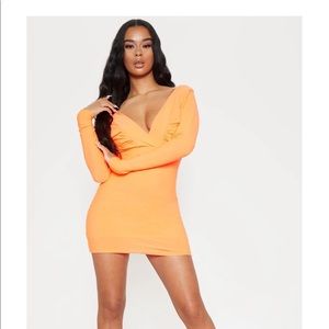 PLT pretty little thing orange dress